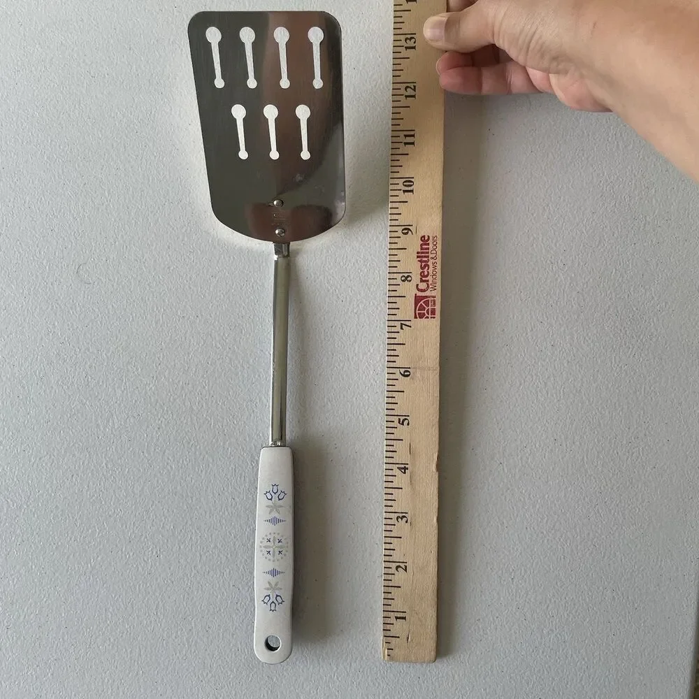 Ekco USA Vintage Chromium Plated Spatula Tuner Flipper Floral Cooking Utensil